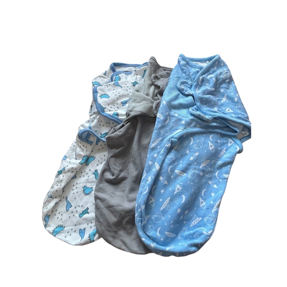 SwaddleMe Baby Swaddles Set 3 SM MD Dinosaur Space Grey